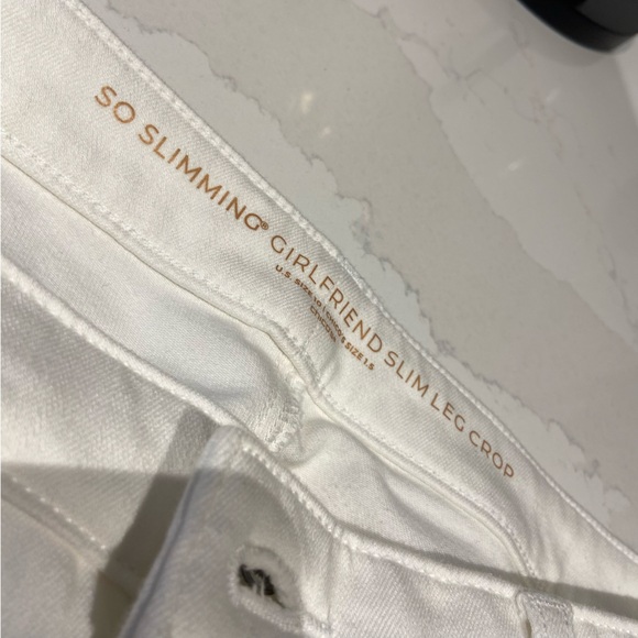 Chico's So Slimming Girlfriend Slim Leg Crop White Jeans – Size 10 - Picture 2 of 7